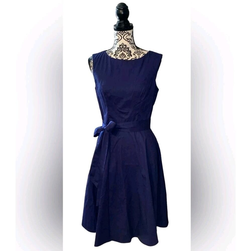 Hanpceirs- Navy Blue Women's Sleeveless Swing 1950s Cocktail Dress Size XL